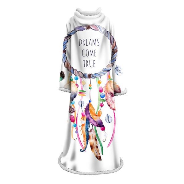 Digital Printed Blanket Dream Catcher - Blanket Robe With Sleeves