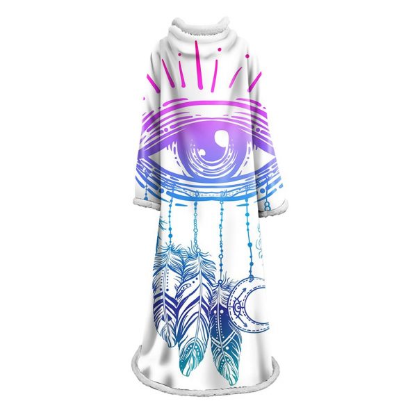 Digital Printed Blanket Dream Catcher - Blanket Robe With Sleeves
