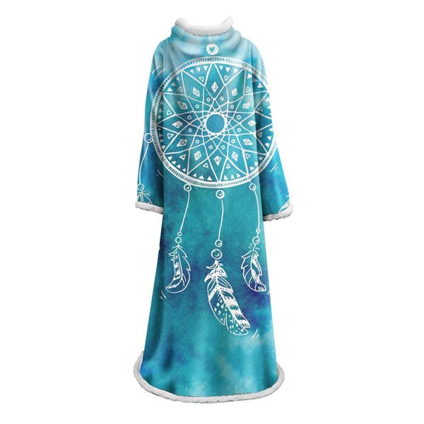 Digital Printed Blanket Dream Catcher - Blanket Robe With Sleeves