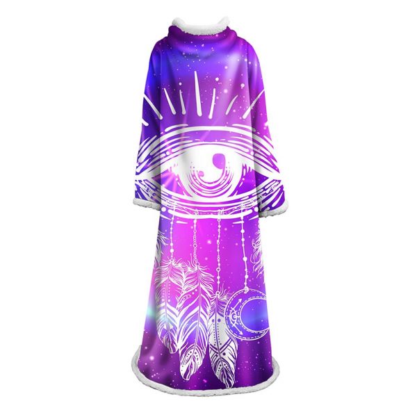 Digital Printed Blanket Dream Catcher - Blanket Robe With Sleeves