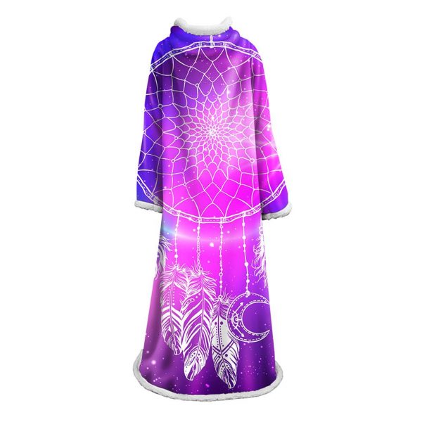 Digital Printed Blanket Dream Catcher - Blanket Robe With Sleeves