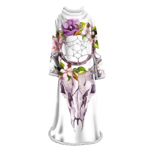 Digital Printed Blanket Dream Catcher - Blanket Robe With Sleeves