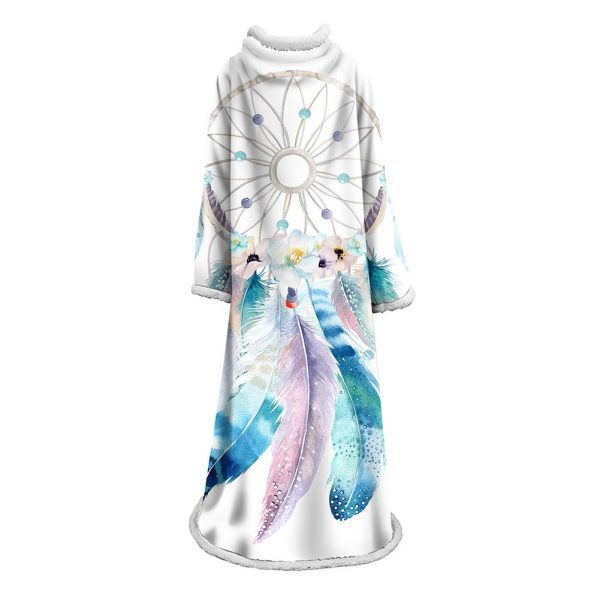 Digital Printed Blanket Dream Catcher - Blanket Robe With Sleeves
