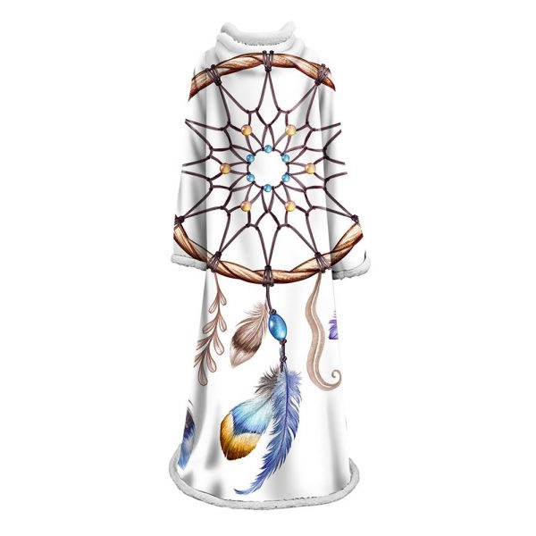 Digital Printed Blanket Dream Catcher - Blanket Robe With Sleeves