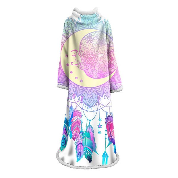 Digital Printed Blanket Dream Catcher - Blanket Robe With Sleeves