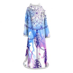 Digital Printed Blanket Dream Catcher - Blanket Robe With Sleeves