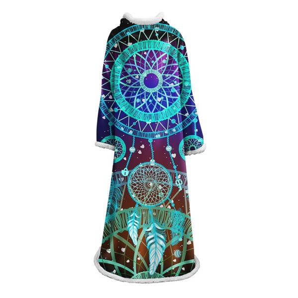 Digital Printed Blanket Dream Catcher - Blanket Robe With Sleeves