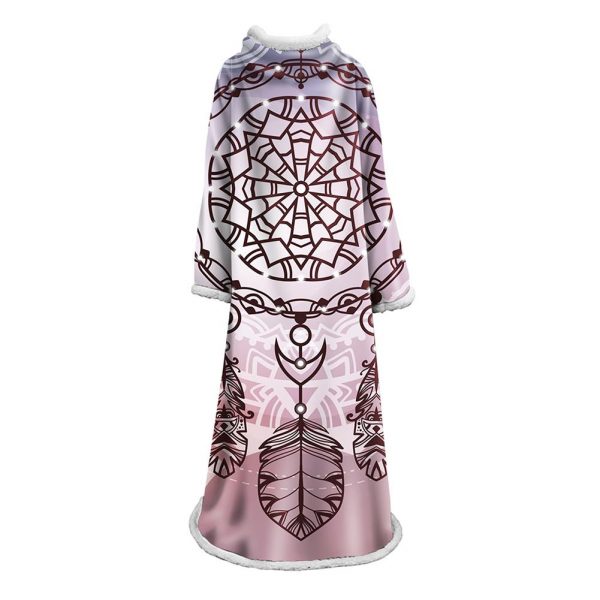 Digital Printed Blanket Dream Catcher - Blanket Robe With Sleeves