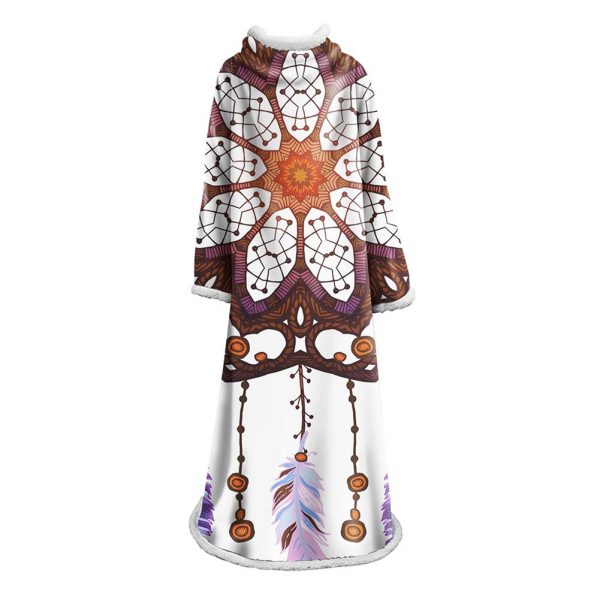 Digital Printed Blanket Dream Catcher - Blanket Robe With Sleeves