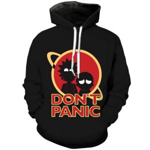 Dont PANIC | Rick and Morty Black 3D Printed Unisex Hoodies