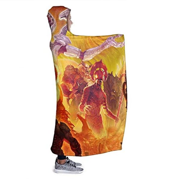 Doom Eternal Hooded Blanket - 3D Print Warm Adult Blanket