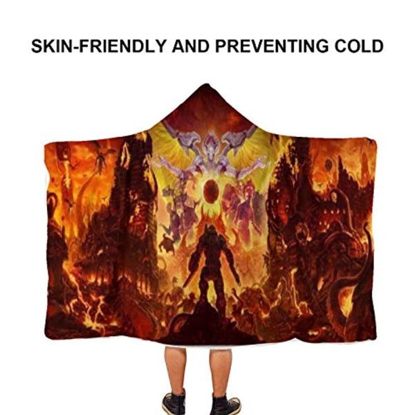 Doom Eternal Hooded Blanket - 3D Print Warm Adult Blanket