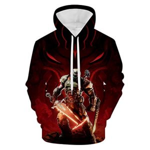 Doom Eternal Hoodies - 3D Mens Hooded Pullover Sweatshirt