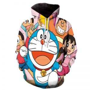 Doraemon 3D Printed Hoodies - Anime Casual Hooded Pullovers