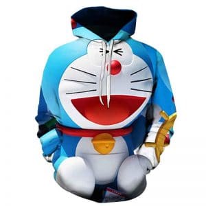 Doraemon Casual Hoodies - 3D Printed Hooded Streetwear