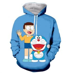 Doraemon Casual Sweatshirts - Anime 3D Printed Pullover Zip Up Hoodie Sweatshirt