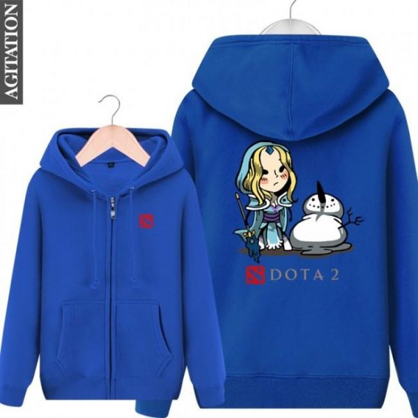 DOTA 2 Crystal Maiden Hoodies - Zip Up Red Hoodie