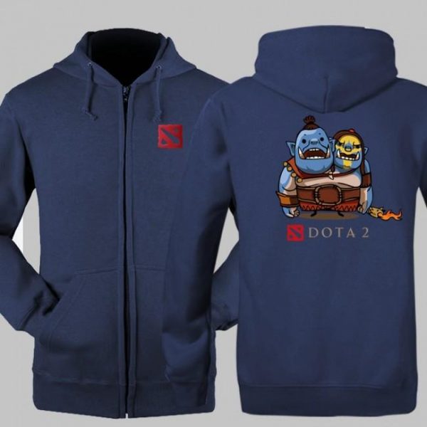 DOTA 2 Hero Ogre Magi Hoodies - Zip Up Black Hoodie