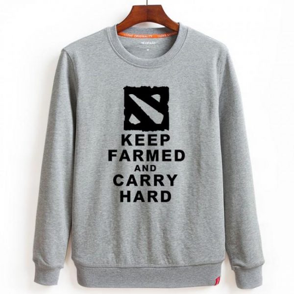 DOTA 2 Keep Farmed AND Carry Hard Hoodies - Zip Up Black Hoodie