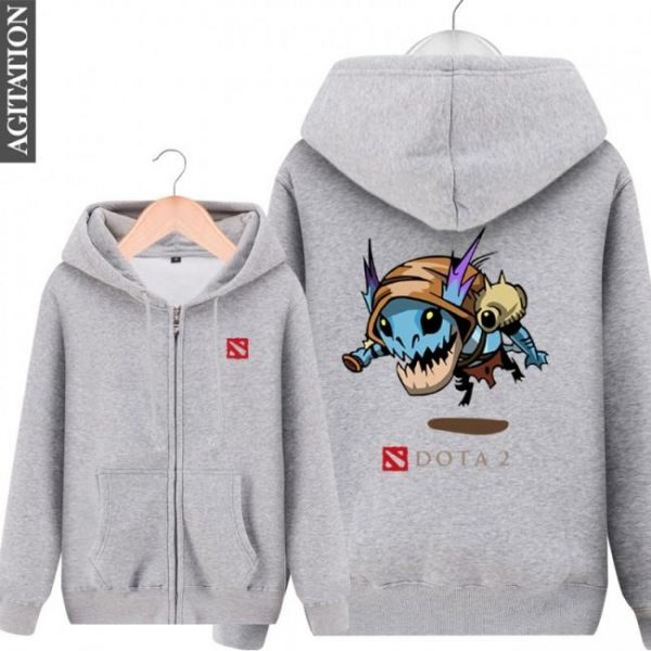 DOTA 2 Slark Hoodies - Zip Up Blue Hoodie
