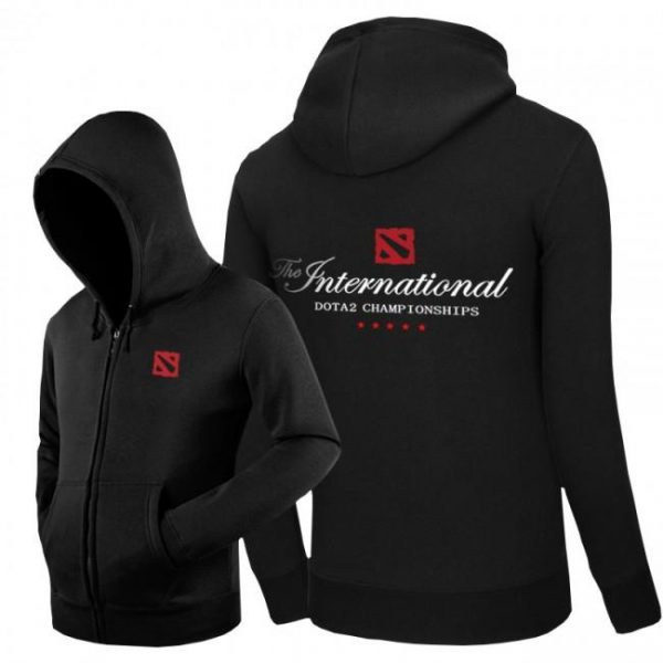 DOTA 2 The International Hoodies - Zip Up Black Hoodie