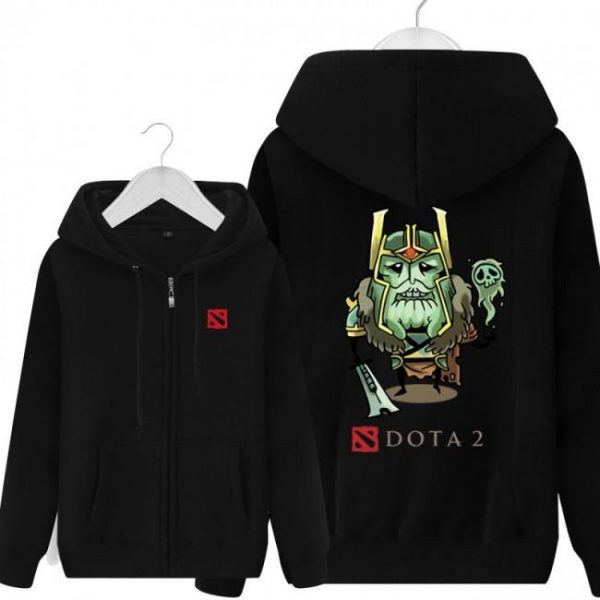 DOTA 2 Wraith King Design Hoodies - Zip Up Black Hoodie