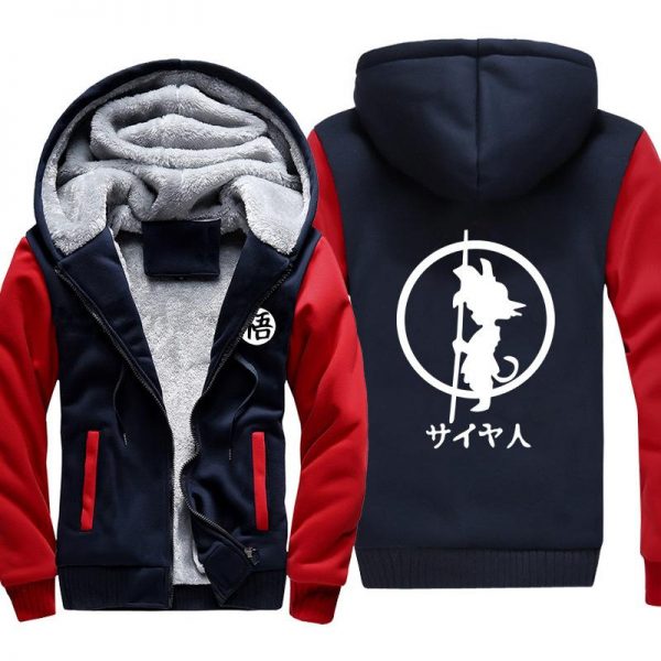 Dragon Ball Jackets - Solid Color Dragon Ball Series Cartoon White Goku Icon Super Cool Fleece Jacket
