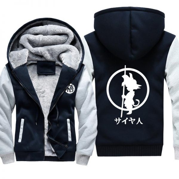 Dragon Ball Jackets - Solid Color Dragon Ball Series Cartoon White Goku Icon Super Cool Fleece Jacket