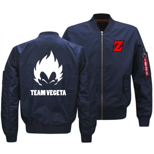 Dragon Ball Jackets - Solid Color Dragon Ball Series Super Saiyan Team Veceta Flight Suit Fleece Jacket