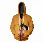 Dragon Ball Z Hoodies - Dragon Ball Z GOKU Series Super Cute Yellow Zip Up Hoodie