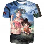 Dragon Ball Z Kid Goku and Bulma Hoodie - Blue Pullover Hoodie