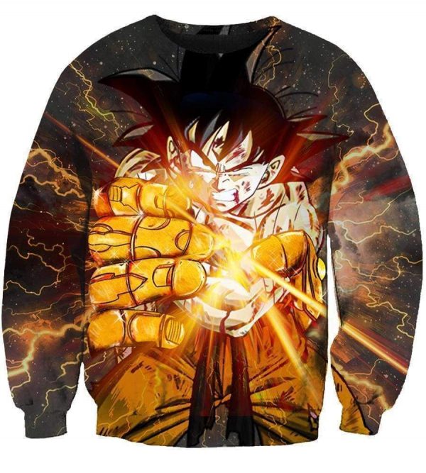 Dragon Goku Hoodies - Goku & Hand of Thanos Pullover Hoodie