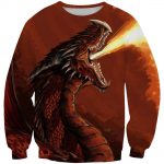 Dragon Hoodies - Red Fire Dragon Fantasy Pullover Hoodie