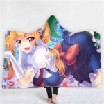Dragon Maid 3D Printing Fleece Hooded Blanket