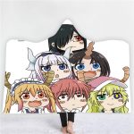 Dragon Maid 3D Printing Fleece Hooded Blanket
