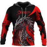 Dungeons and Dragons Hoodie - Tattoo Black and Red 3D Print Hoodie