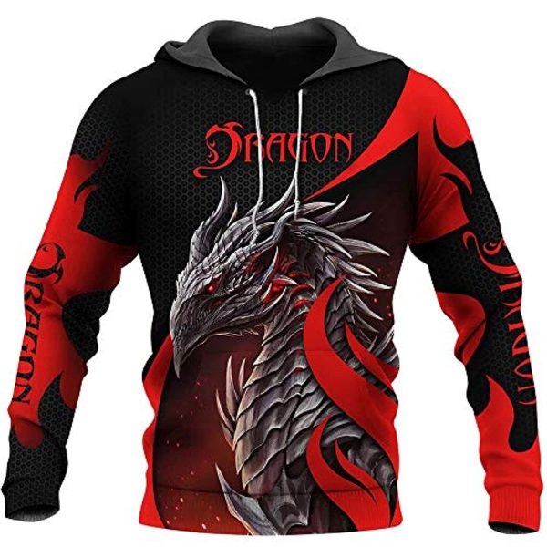 Dungeons and Dragons Hoodie - Tattoo Black and Red 3D Print Hoodie