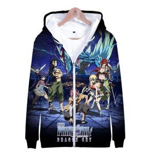 Fairy Tail 3D Print Hoodies - Casual Zipper Hooded Sweatshirts Jacket