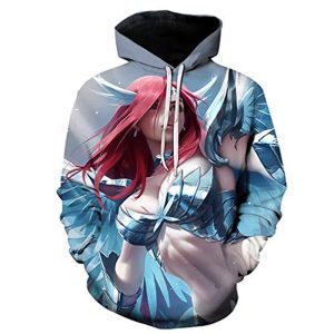 Fairy Tail 3D Printed Casual Pouch Pocket Drawstring Hoodies Pullovers