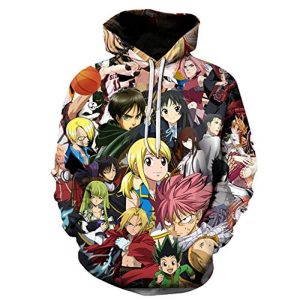 Fairy Tail 3D Printed Pullovers - Casual Pocket Drawstring Hoodies
