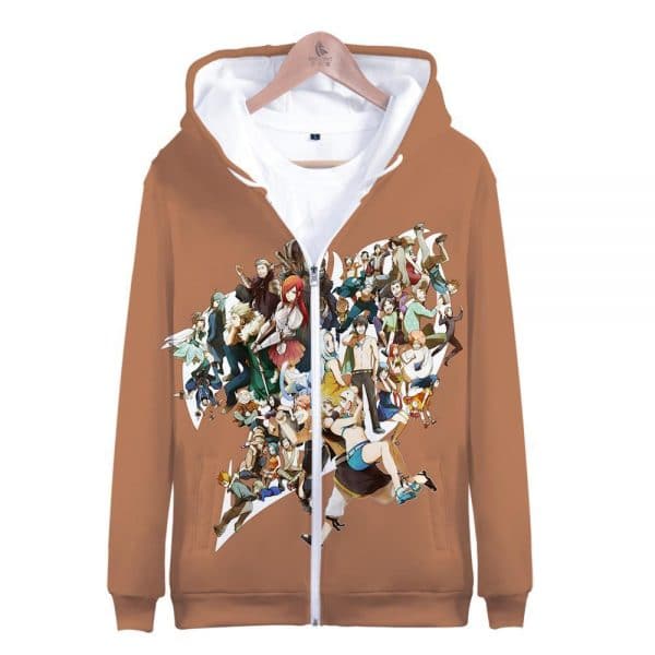Fairy Tail Zipper Hoodies Sweatshirts - 3D Print Casual Hooded Jacket