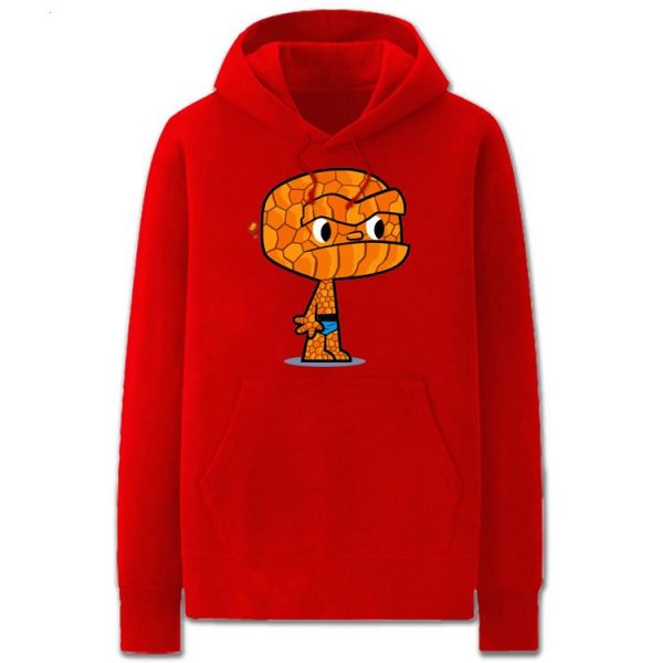 Fantastic Four Hoodies - Solid Color Stone Man Cartoon Style Fleece Hoodie