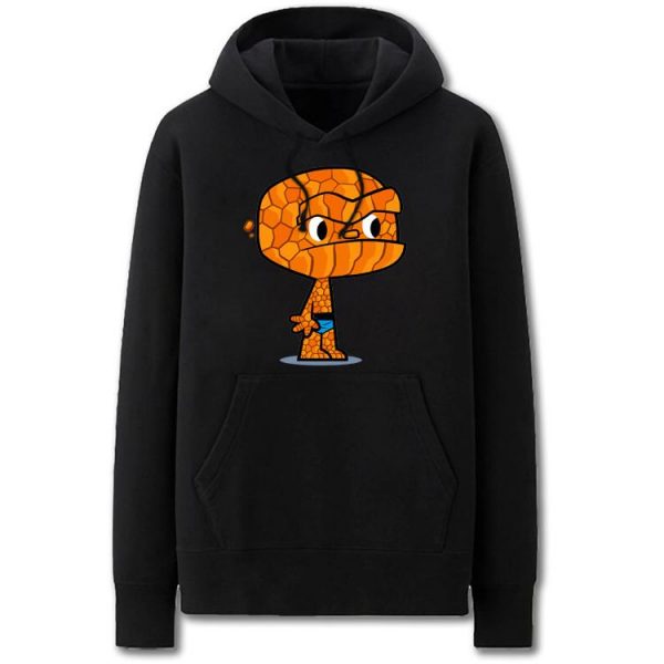 Fantastic Four Hoodies - Solid Color Stone Man Cartoon Style Fleece Hoodie