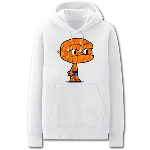 Fantastic Four Hoodies - Solid Color Stone Man Cartoon Style Fleece Hoodie