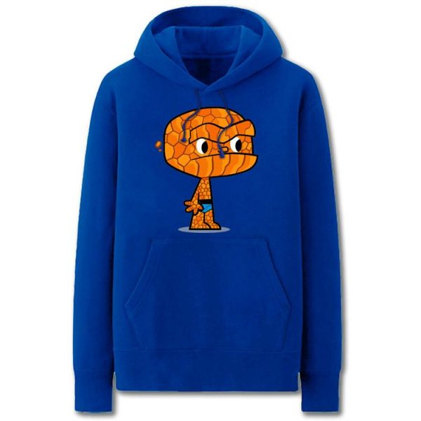 Fantastic Four Hoodies - Solid Color Stone Man Cartoon Style Fleece Hoodie