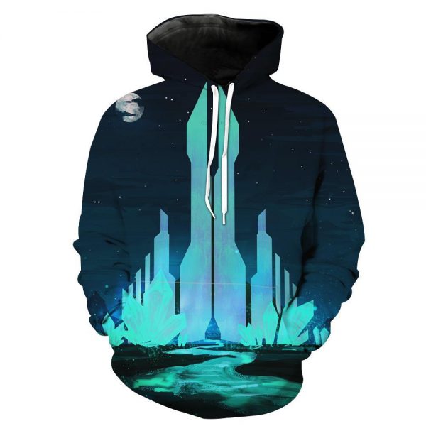 Fantasy Crystal City Hoodies - Pullover Blue Hoodie