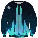 Fantasy Crystal City Hoodies - Pullover Blue Hoodie