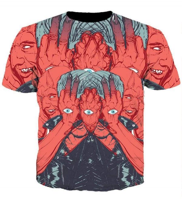 Fashion 3D Printed Ghost Band Long Sleeves Hoodies Pullovers