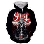 Fashion 3D Printed Ghost Band Long Sleeves Hoodies Pullovers