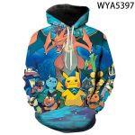 Fashion Casual Pokemon Hoodies - 3D Printed Sweatshirts Pullover